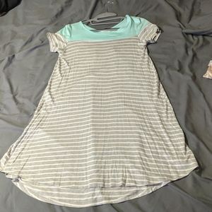 Color block striped Shirt dress